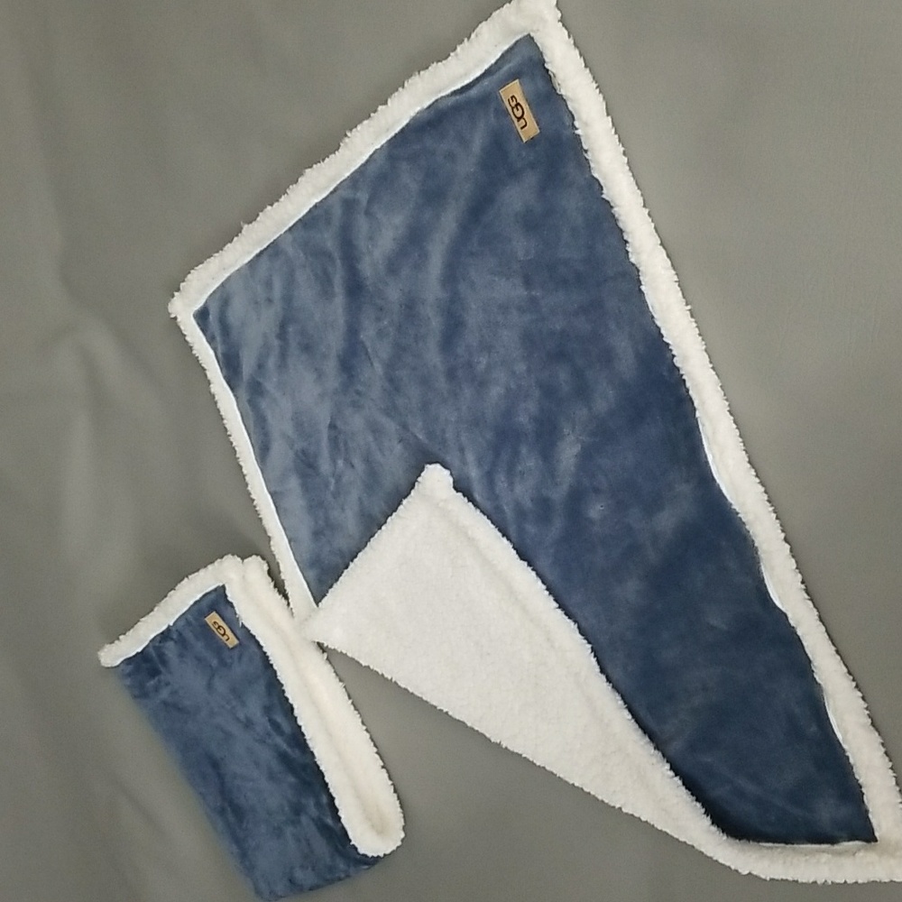 UGG Home Pillow Shams Covers Color Blue & White Standard 100% polyester